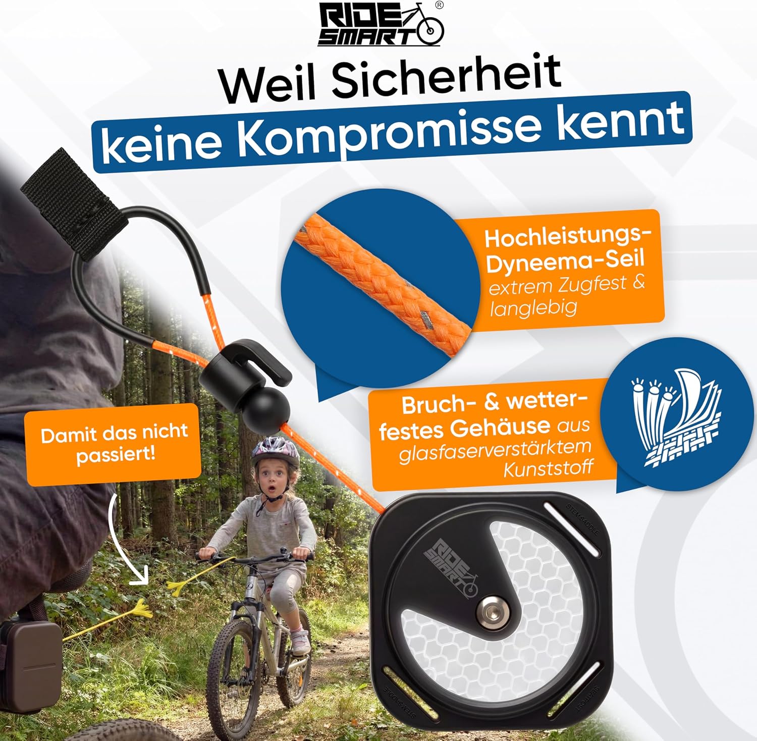 Thumbnail 2 de Abschleppseil Fahrrad Kinder – Sicheres Zugseil mit Reflektor für Familienabenteuer