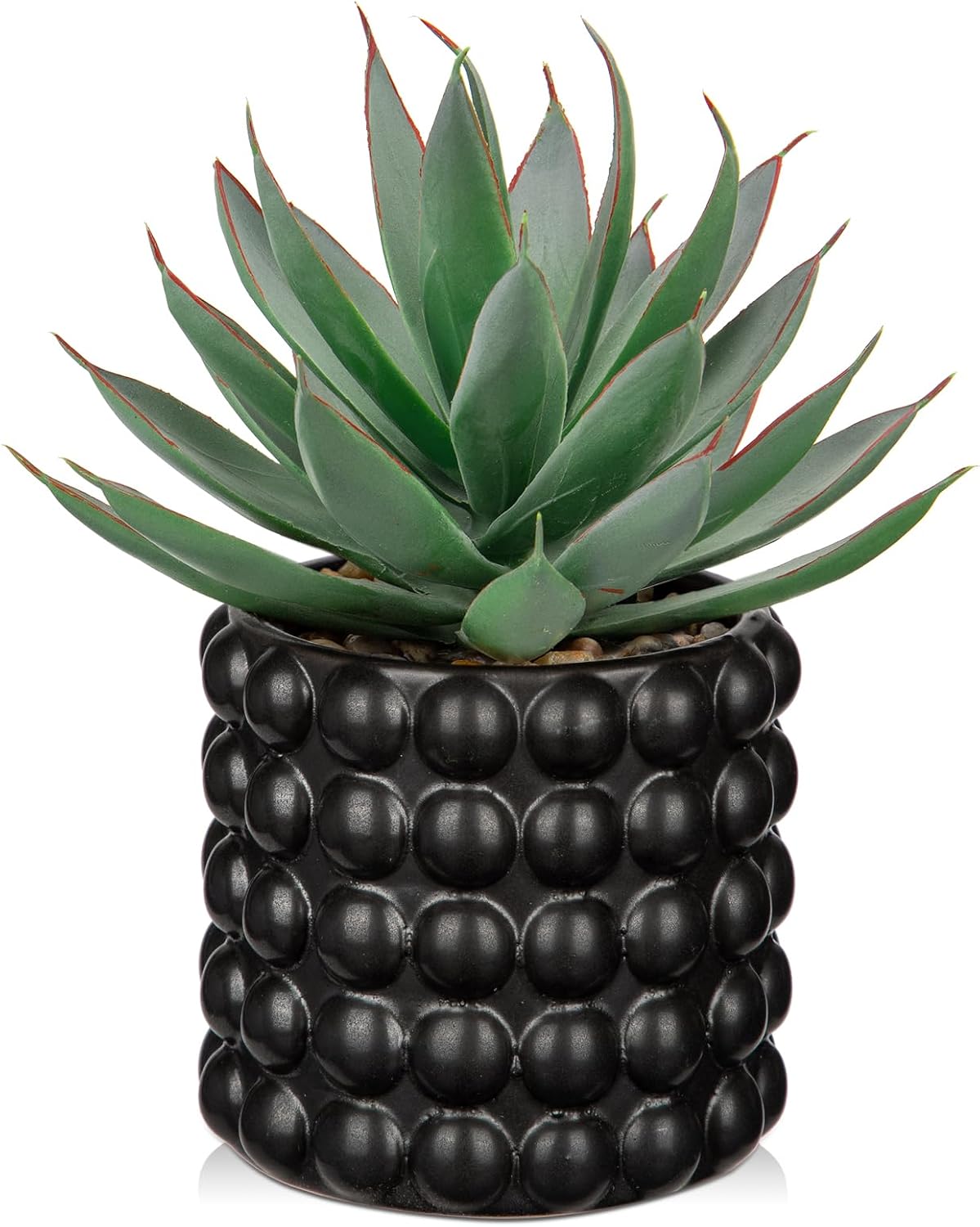 Detalle de Hollyone Fake Succulent 8.6" Black Bubble Pot