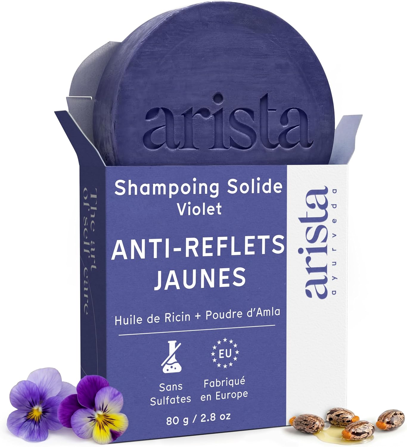 Detalle de Arista Ayurveda Arista Shampoing Violet Solide : anti-jaunissement pour cheveux blondes