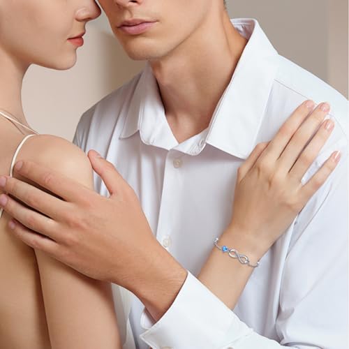 Thumbnail 4 de Tusuzik pulsera de plata de ley 925 con símbolo de infinito y corazón para el Día de la Madre