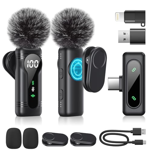 Detalle de Newmight Micrófono Lavalier Inalámbrico para iPhone, Android y USB-C