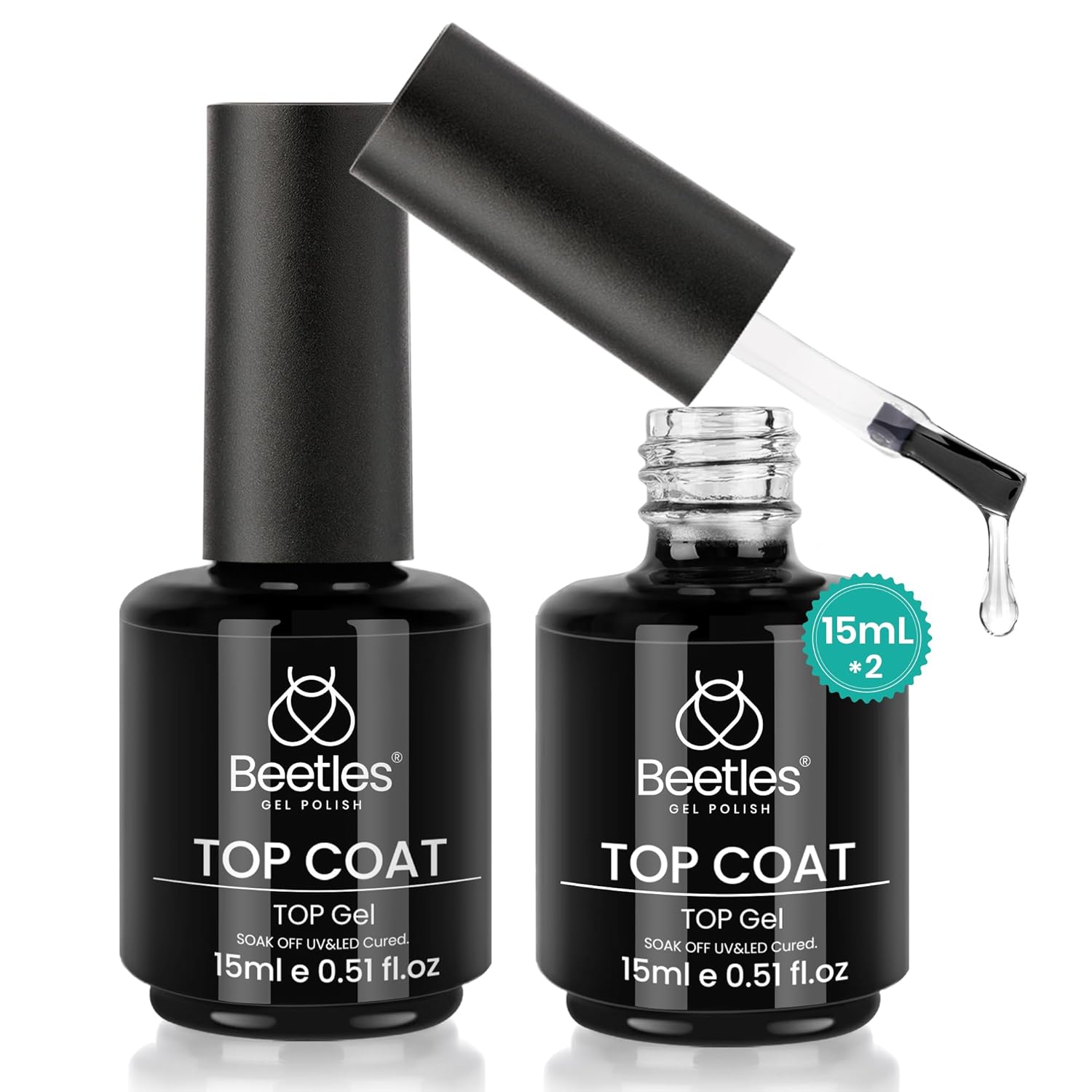 Detalle de beetles 2Pcs No Wipe Top Coat 15ml ๐