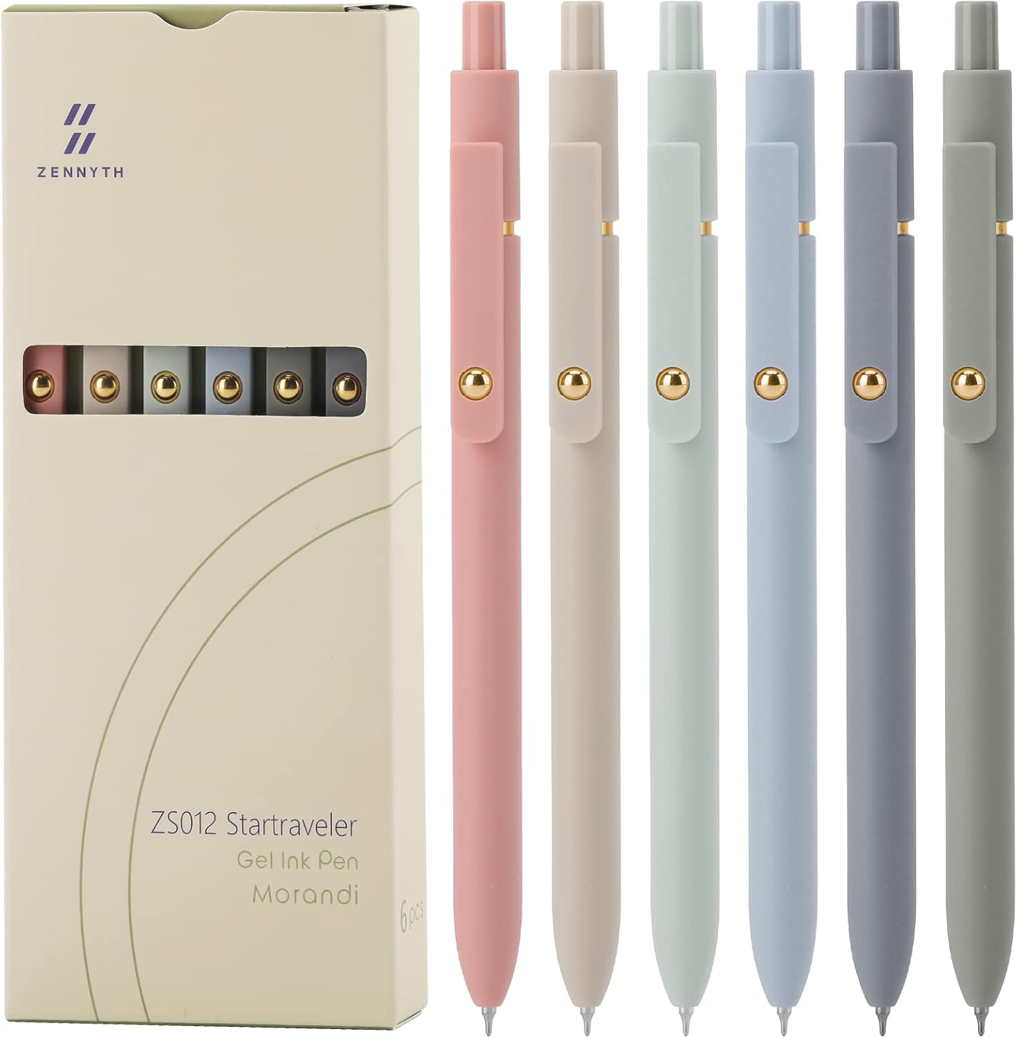 Ddaowanx Gel Pens (6-Pack) 0.5mm Quick-Dry Retractable Black Ink Fine Point