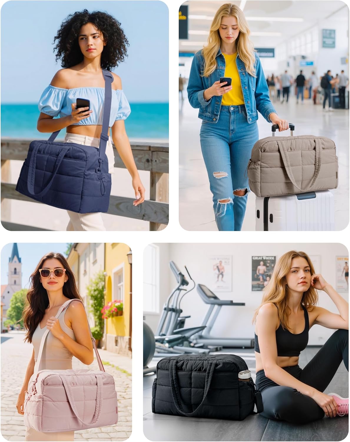 Thumbnail 6 de bagsmart Reisetasche Sporttasche Damen 31L – wasserabweisend, 42×20×37 cm, verstellbarer Gurt, Kosmetiktasche & Légeres Taslon