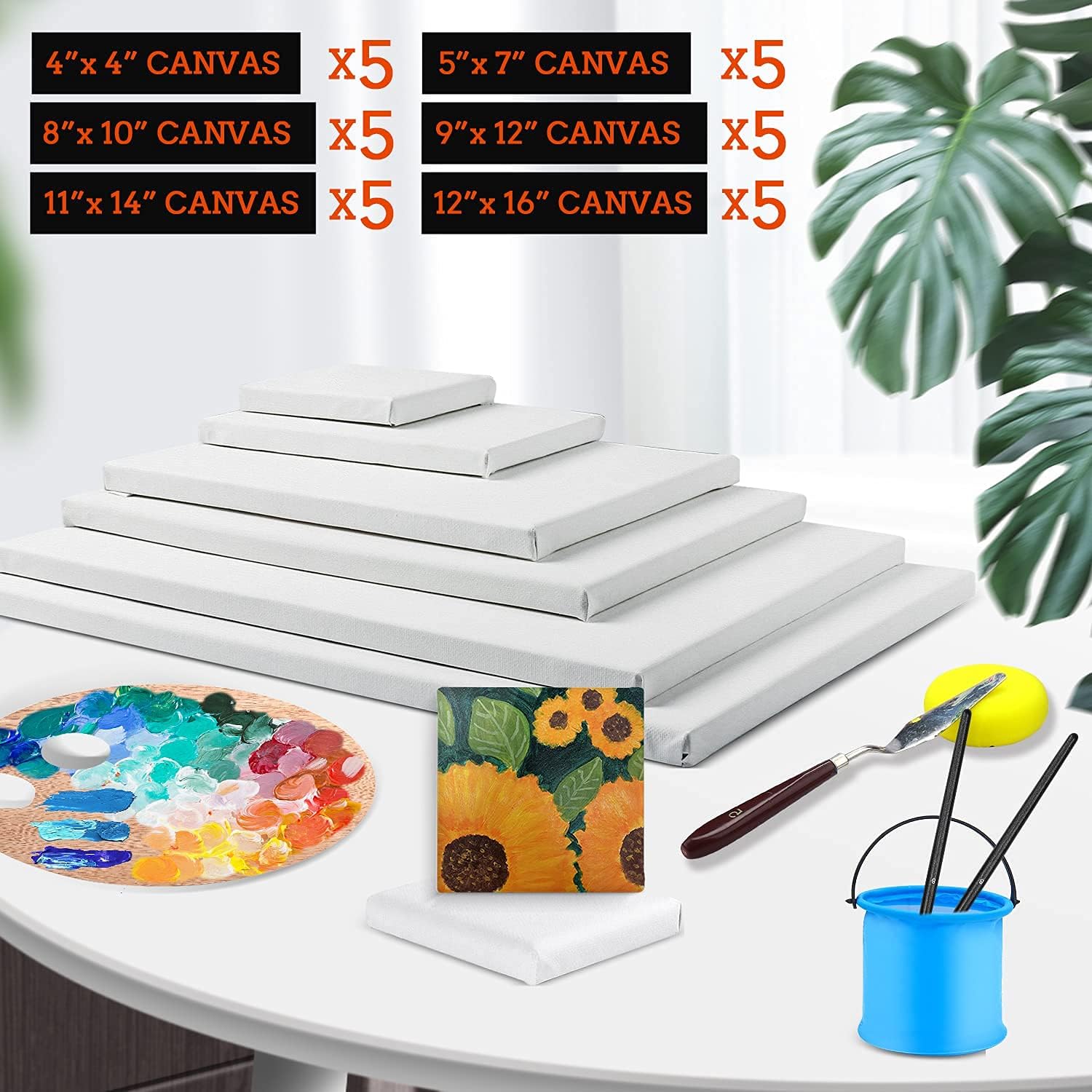 Detalle 2 de ESRICH 30 Pack Painting Canvases 4x4 to 12x16