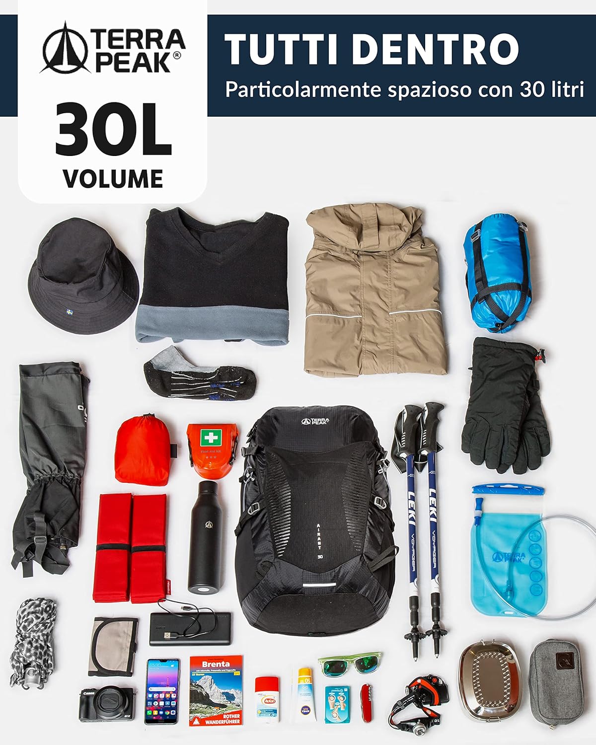 Thumbnail 5 de Terra Peak Zaino da Trekking 30 L: comfort, resistenza e versatilità per escursioni, viaggi e alpinismo