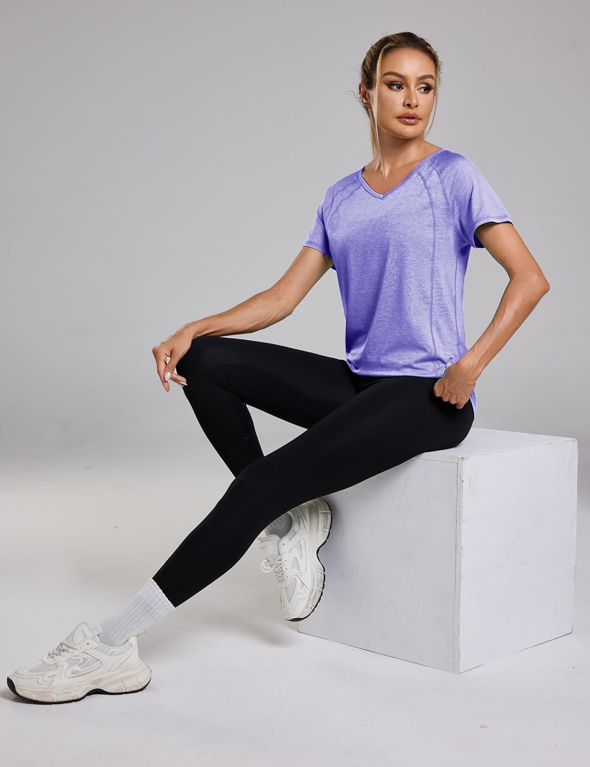 Thumbnail 4 de Wayleb maglietta sportiva da donna con scollo a V e manica raglan traspirante (S–3XL)