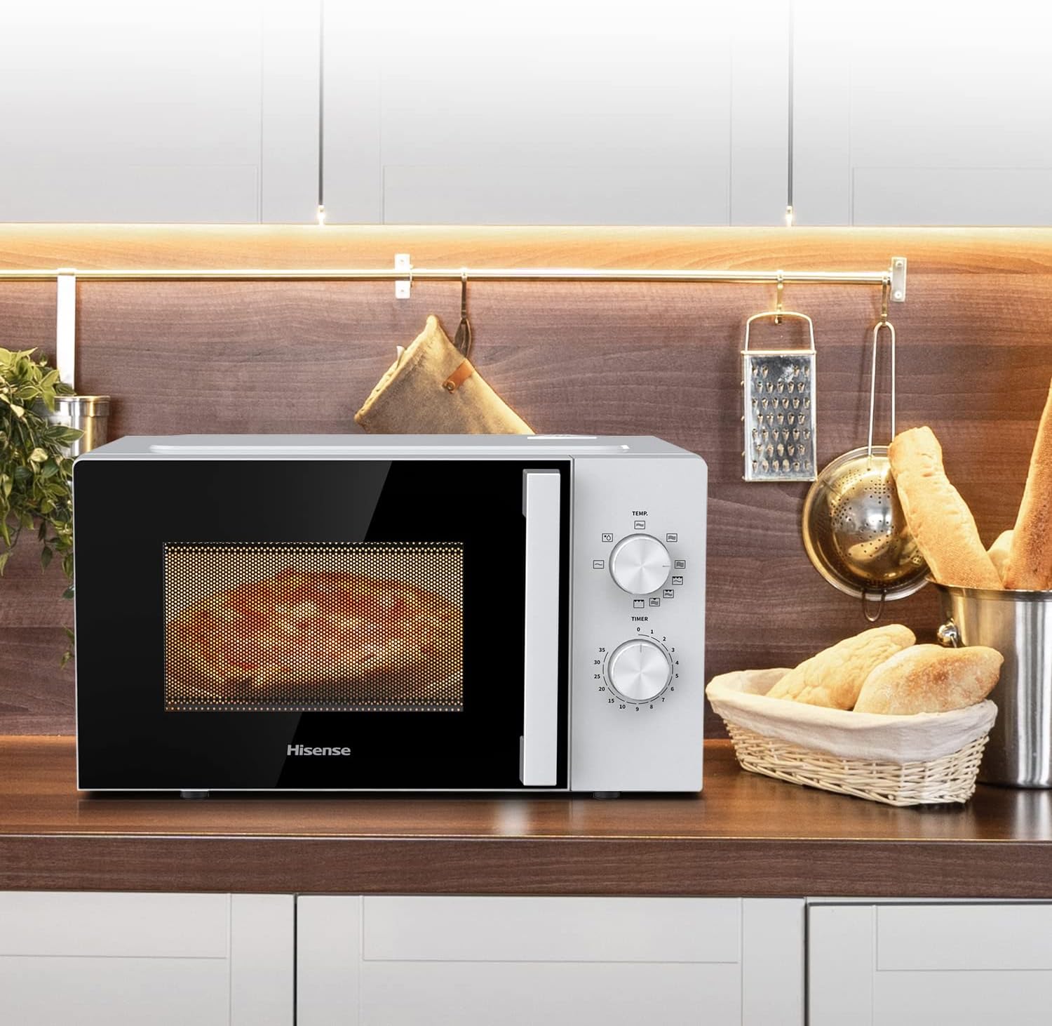Thumbnail 6 de HiSense Forno a microonde H20MOWP1HG con funzione grill e controllo meccanico – 20 L, 700 W, Bianco
