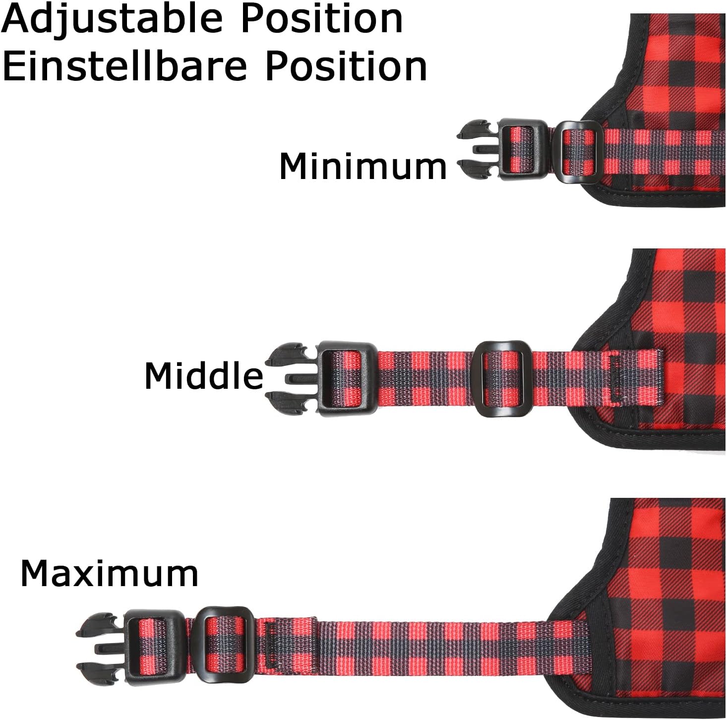 Thumbnail 5 de HEELE Small Dog No Pull Harness (Soft Handle, Reflective) – Checkered-Red, Size S