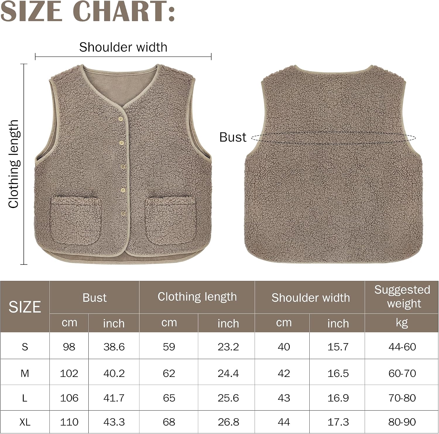 Detalle 2 de beifon Teddy Fleece Weste Damen