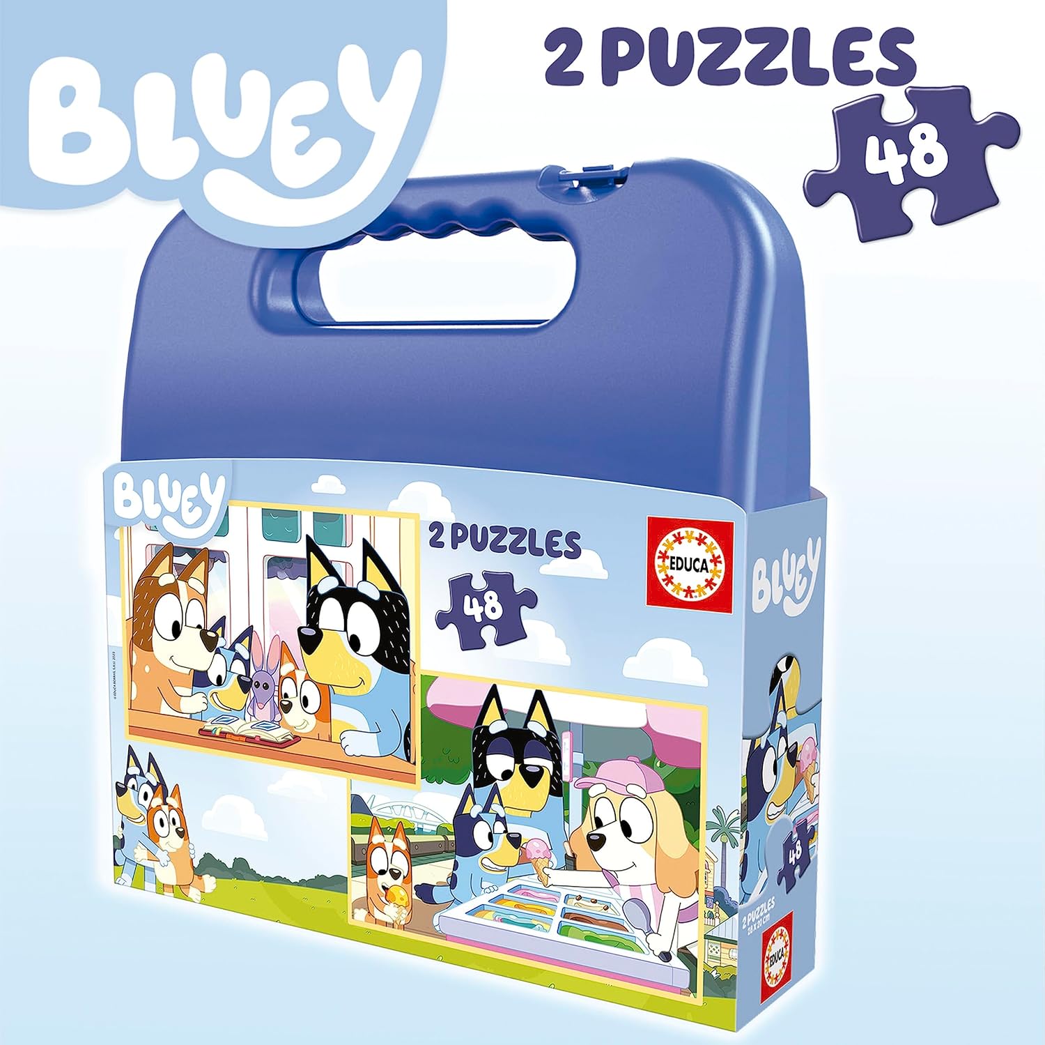 Thumbnail 3 de Ensemble Educa de deux puzzles Bluey de 48 pièces (valisette de rangement) dès 5 ans