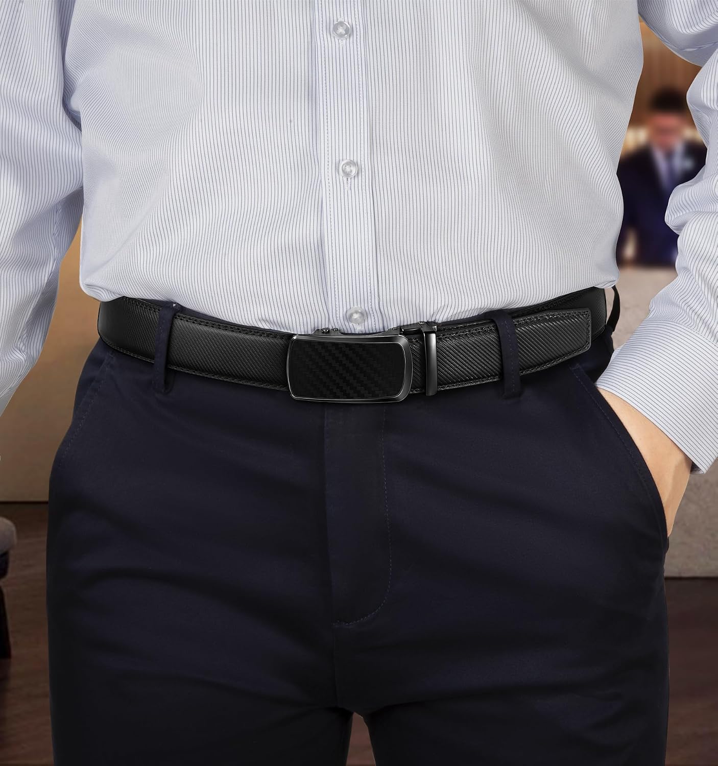 Detalle 1 de BULLIANT Ledergürtel Herren 2er 35 mm Ratsche