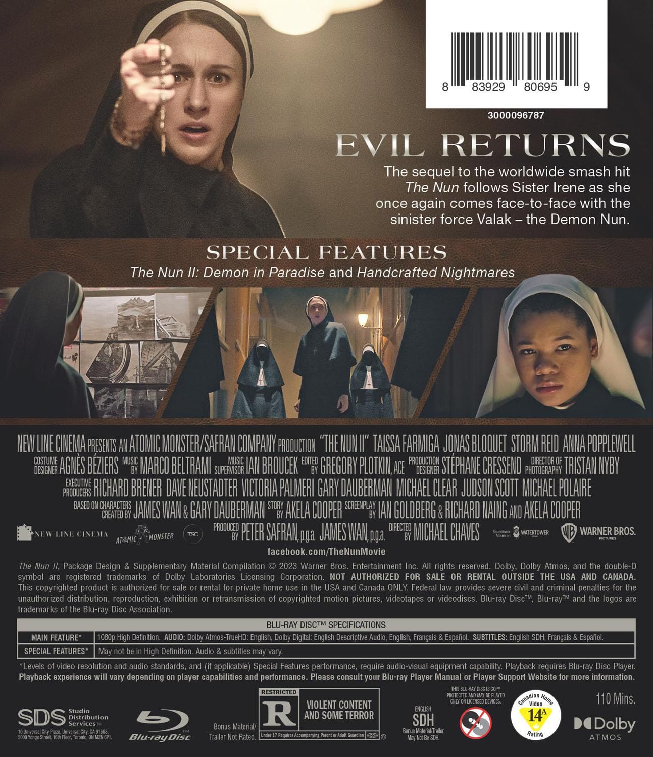 Detalle de The Nun II 883929806959 Blu-ray: Valak Returns in 1956 France