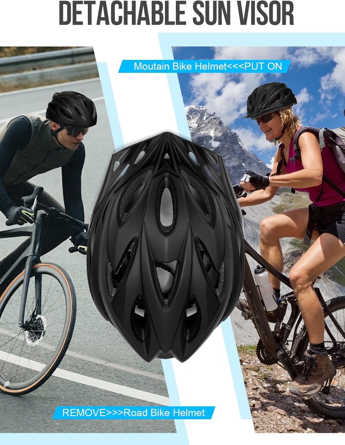 Thumbnail 6 de Fahrradhelm Erwachsene mit LED-Licht – Cityhelm Urban verstellbar 57–62 cm (PC-Schale/EPS) für Damen & Herren