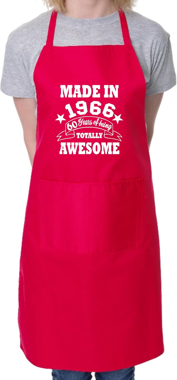 Thumbnail 6 de Print4U Made in 1966 60th Birthday Apron – His & Hers Kitchen Gift (One Size, Machine Washable)