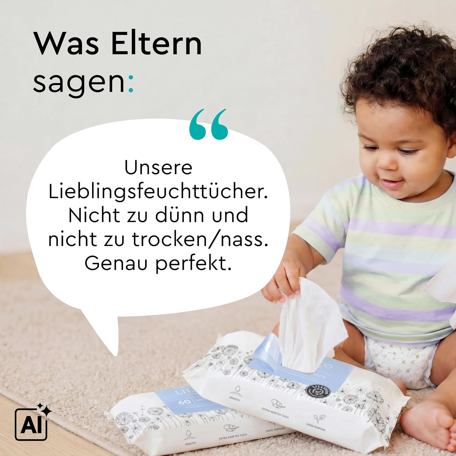 Thumbnail 6 de LILLYDOO Feuchttücher 99% Wasser, 600 Stück – 100% plastikfrei, ohne Parfüm