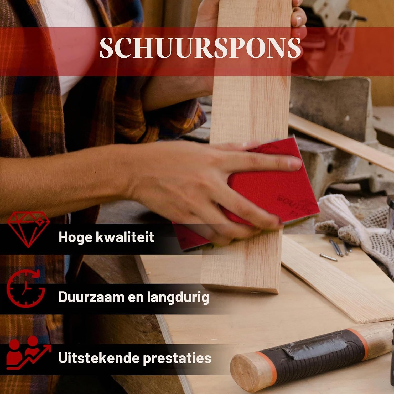 Thumbnail 6 de Geogieew HMSK-HZ-SET-01 schuursponsenset, 16 stuks, P180–P2500