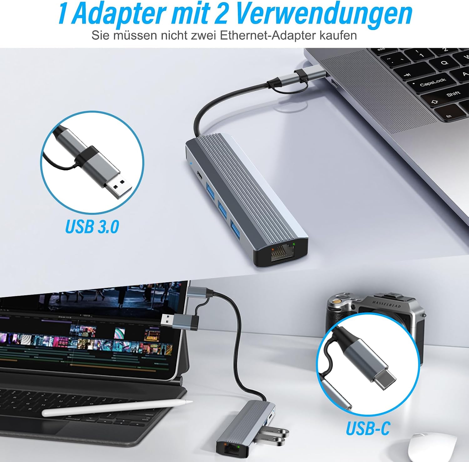 Thumbnail 2 de USB-LAN Adapter mit Gigabit Ethernet 1.000 Mbit/s