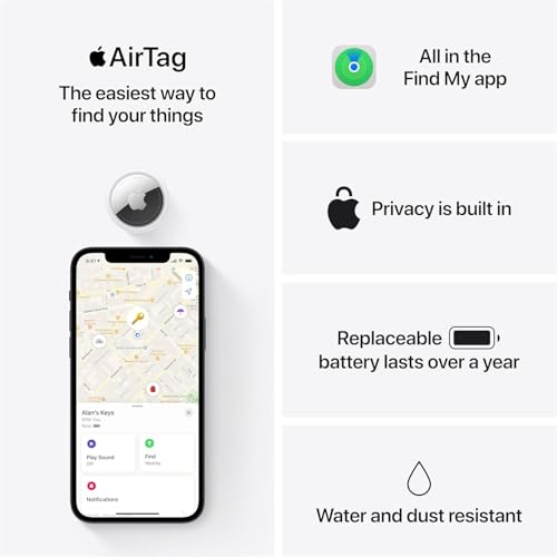 Detalle de Apple AirTag (1st Generation) 4 Pack: Find Your Essentials with Confidence