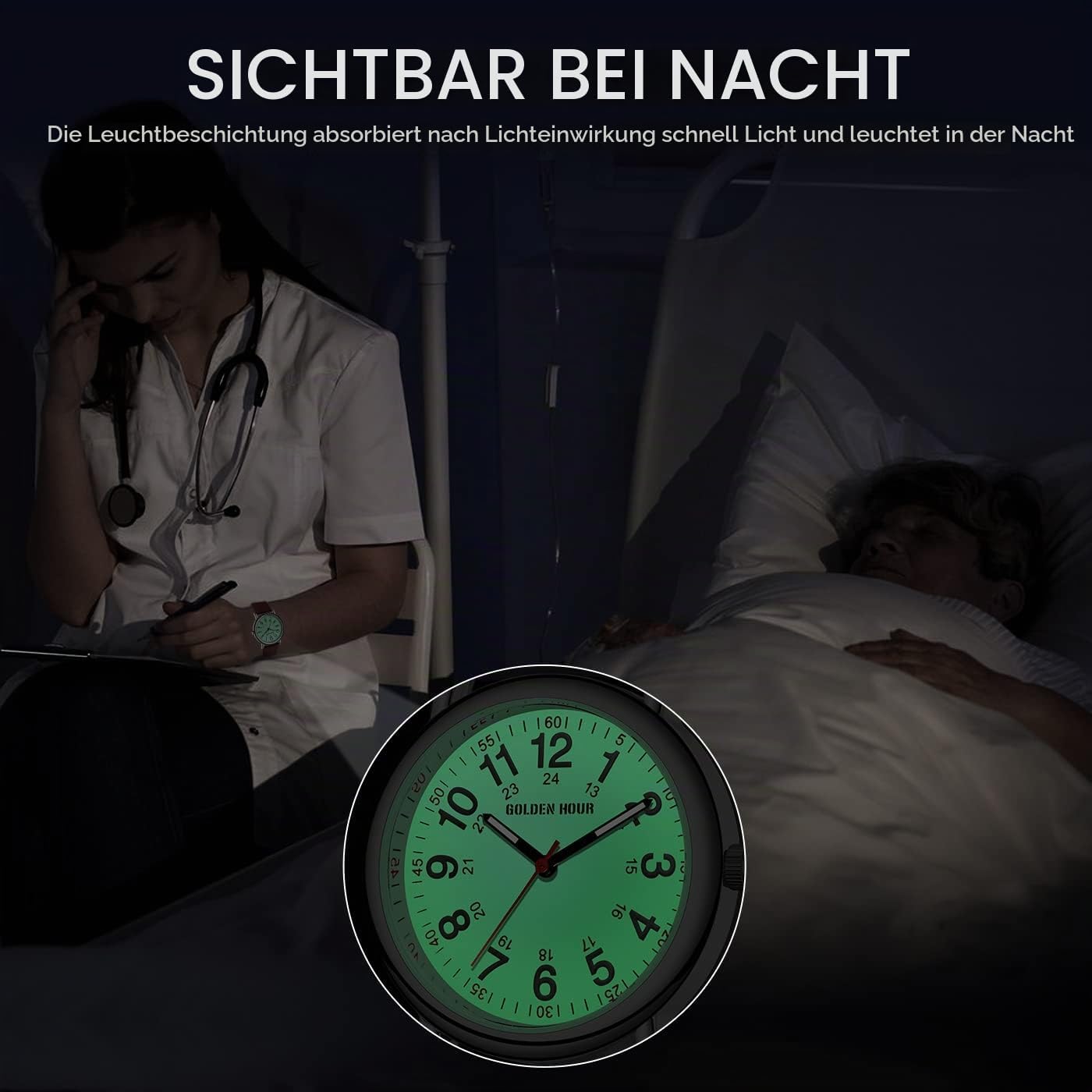 Thumbnail 5 de GOLDEN HOUR Krankenschwesteruhr 38 mm