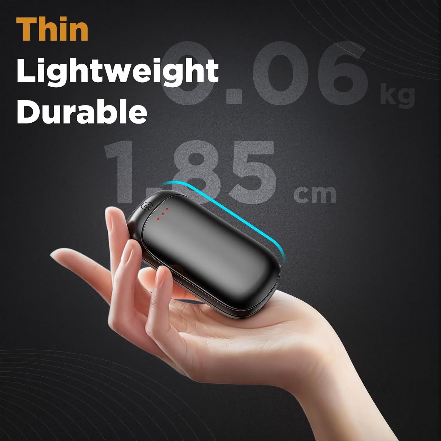 Detalle de Lerat A23 Rechargeable Hand Warmers, Aluminum 2-Pack with Three Heat Settings