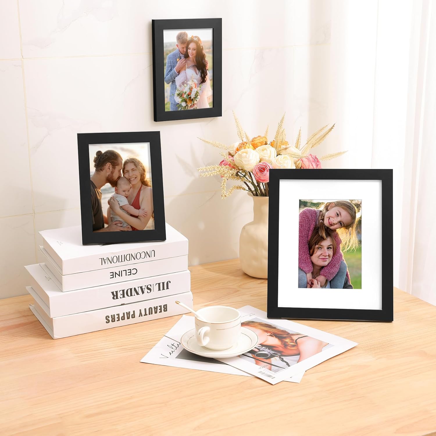 Thumbnail 6 de decorUhome 8x10 Picture Frame (2 Pack) – 5x7 with Mat or 8x10 without Mat, Black