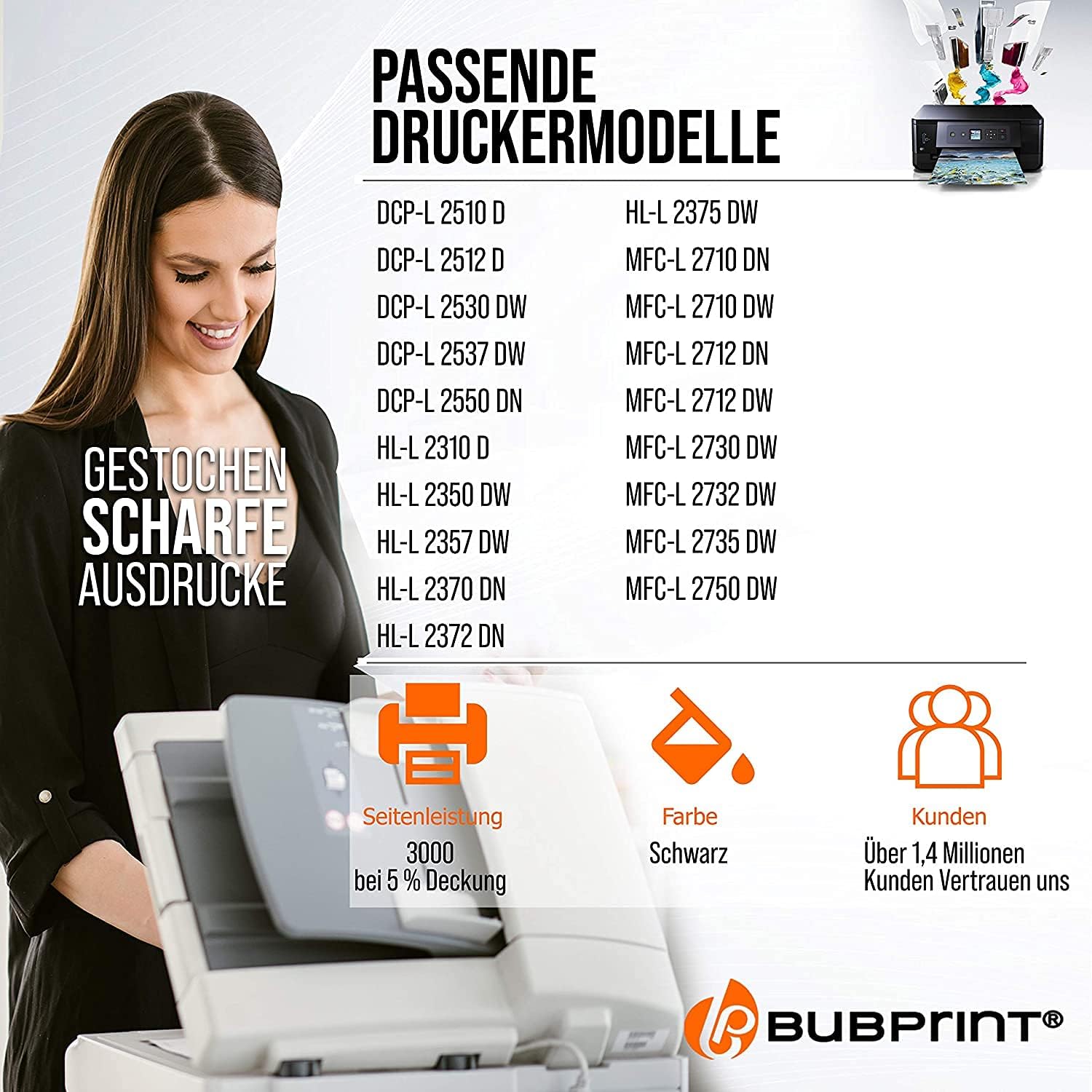 Detalle 2 de Bubprint TN 2420 kompatibler Toner für Brother (TN2420) für MFC-, DCP- und HL-Drucker