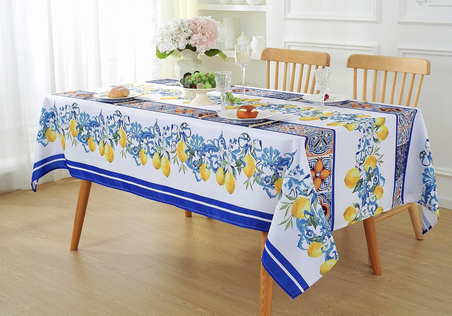 Detalle de SASTYBALE Lemon Tablecloth, 60 x 120 Inch