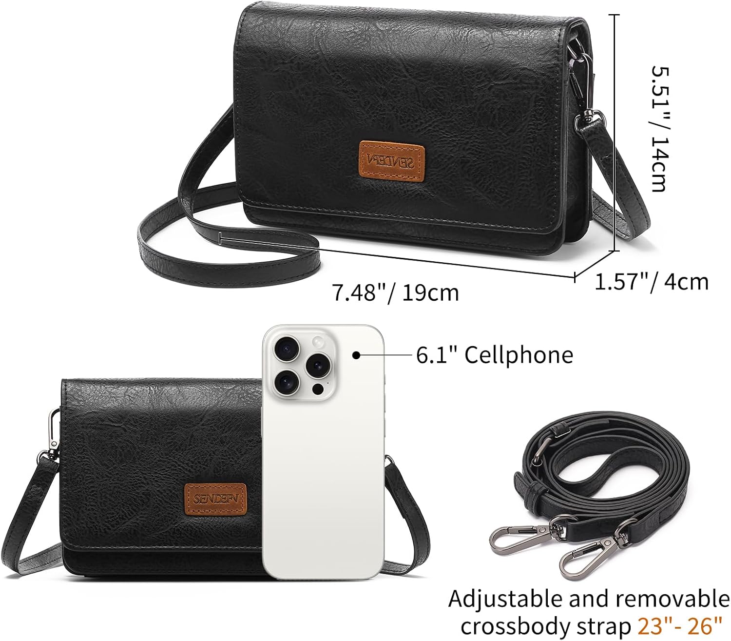 Thumbnail 5 de SENDEFN Crossbody Phone Bag 19.5cm