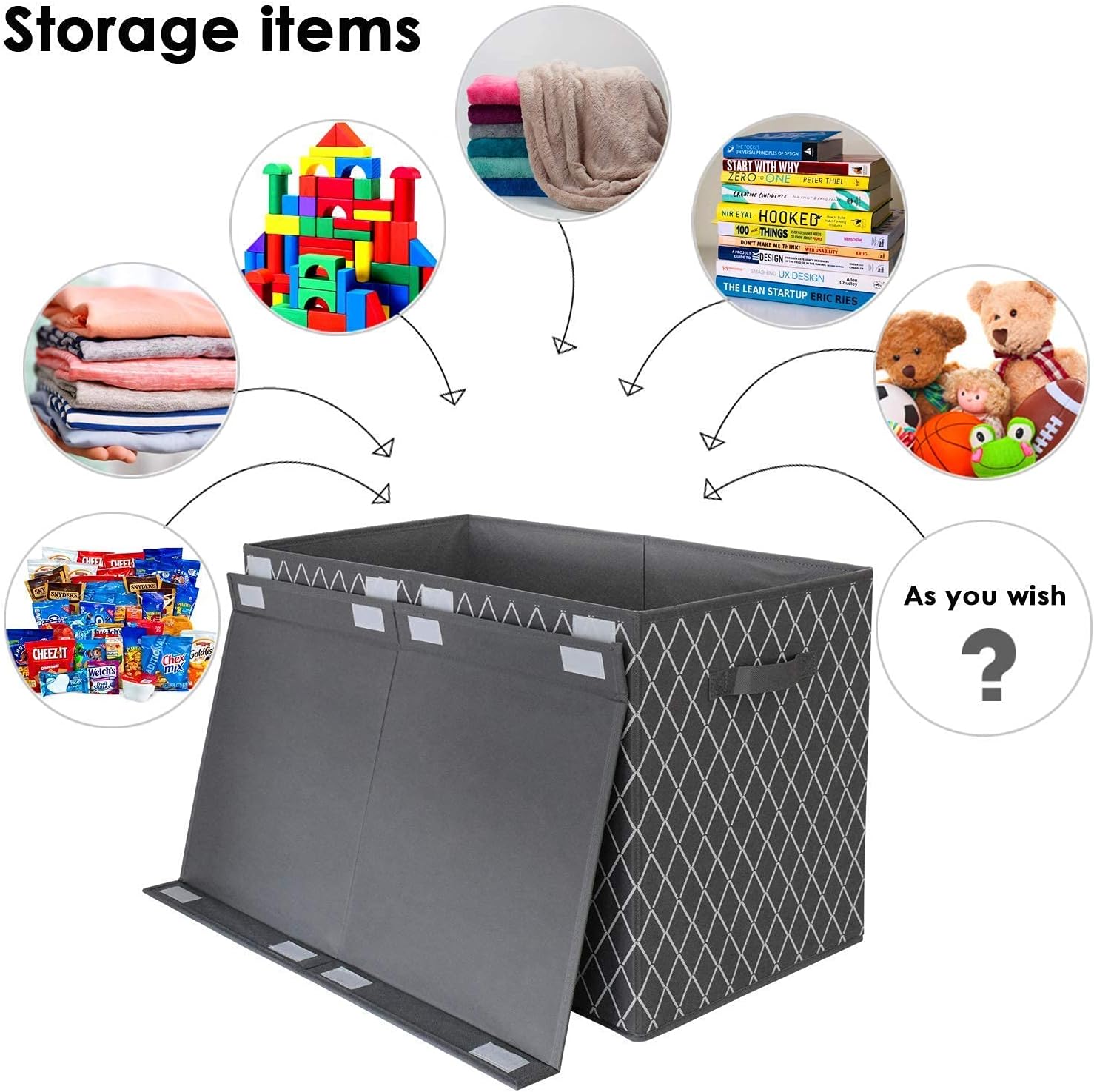 Thumbnail 4 de VERONLY Large Toy Storage Box Grey