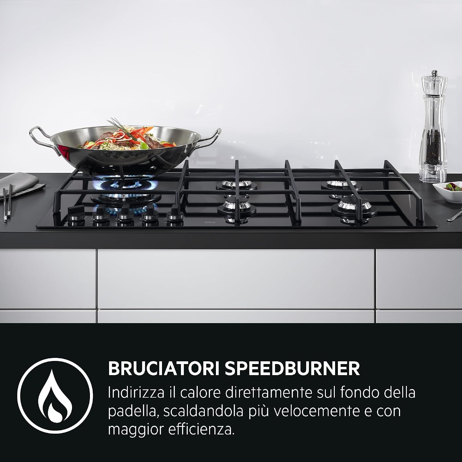 Thumbnail 1 de AEG HGB64400SM Piano cottura gas 60 cm