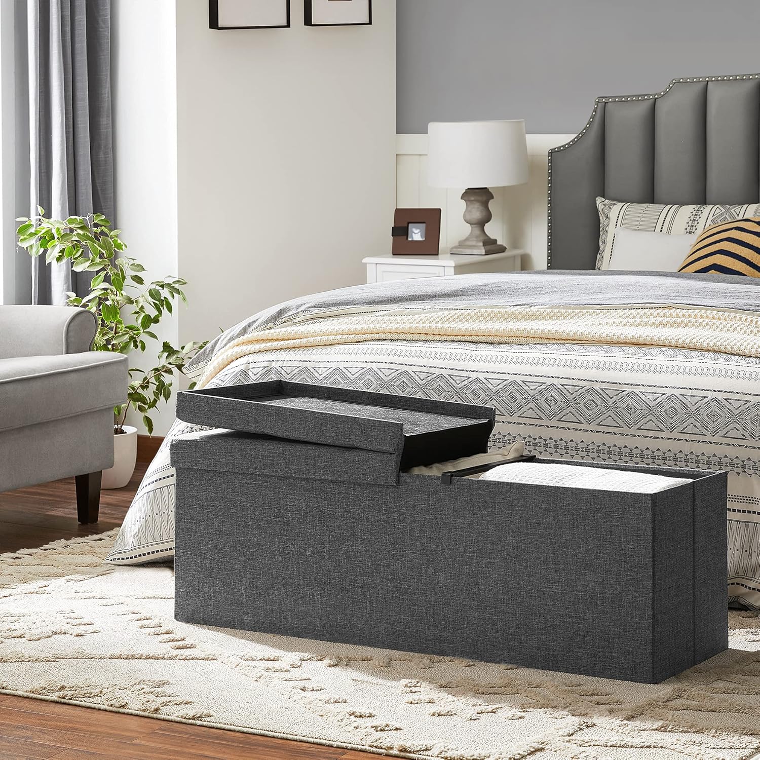 Detalle 2 de SONGMICS Pouf Pieghevole 38 x 110 x 38 cm