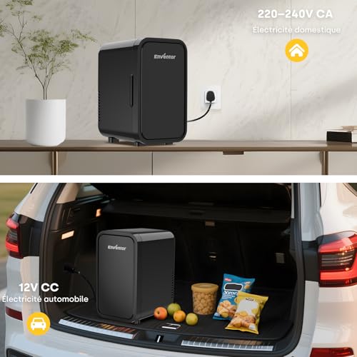 Thumbnail 4 de Enventor Mini Frigo 6L : réfrigération et chauffage nomade, 230V/12V, noir