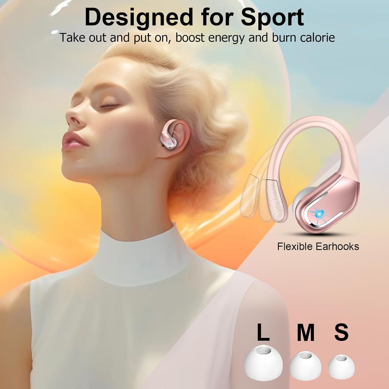 Thumbnail 3 de Wireless Earbuds with IPX8 Waterproofing, 5.4 Bluetooth, and 75H Battery — Sport-Ready Ear Hooks