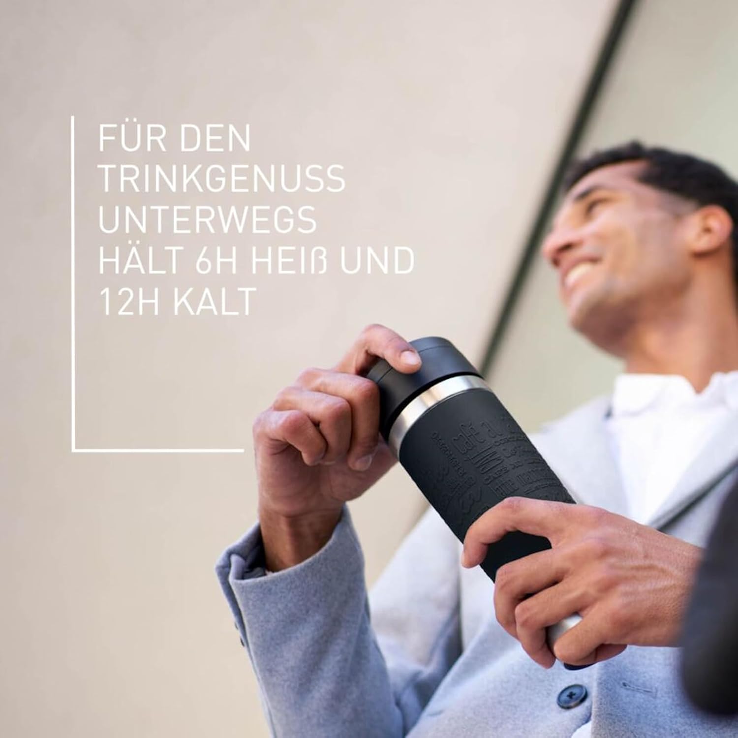 Thumbnail 3 de Emsa N20220 Travel Mug Classic Isolierbecher 0,5 l – 100% dicht, 360°-Trinköffnung, Schraubverschluss