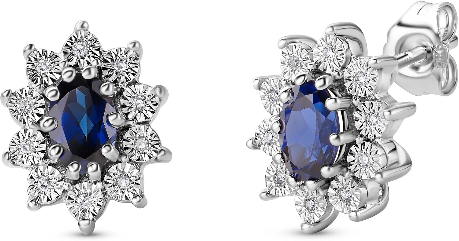 Detalle de Miore Pendientes zafiro y diamante 1,25 ct