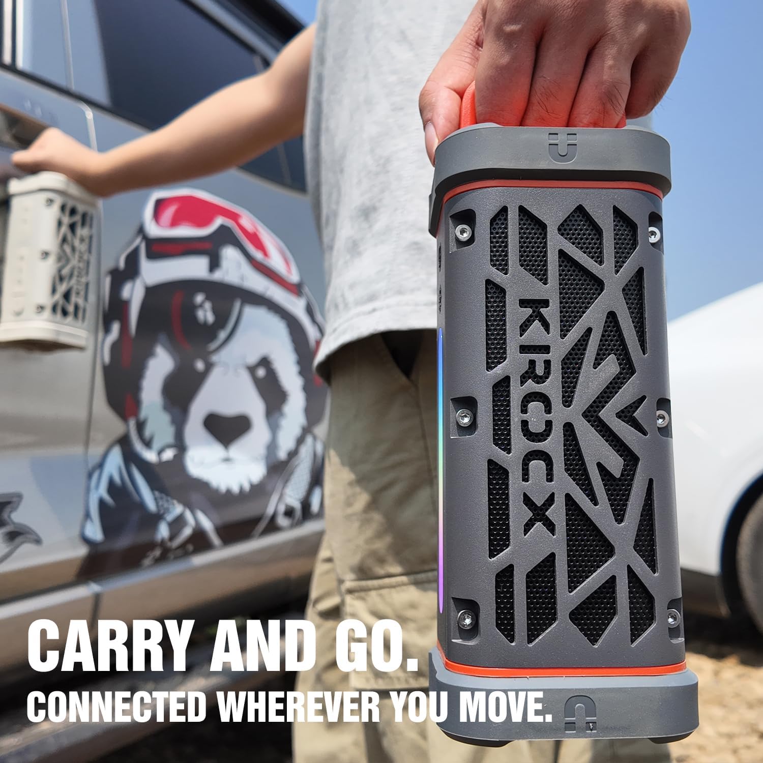 Thumbnail 6 de KROCX TRAVOR Magnetic Bluetooth Speaker (45W) — Rugged IP68 Outdoor Portable Speaker for Golf Cart, Camping, Beach