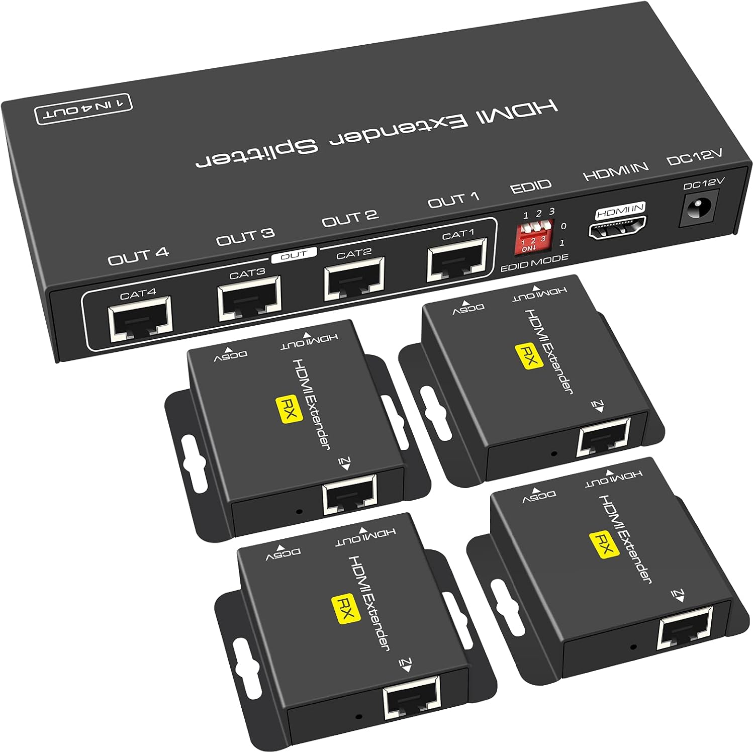 Thumbnail 6 de VEDINDUST HDMI Extender Over Cat5e/6/7 con EDID e tecnologia POC fino a 60 m