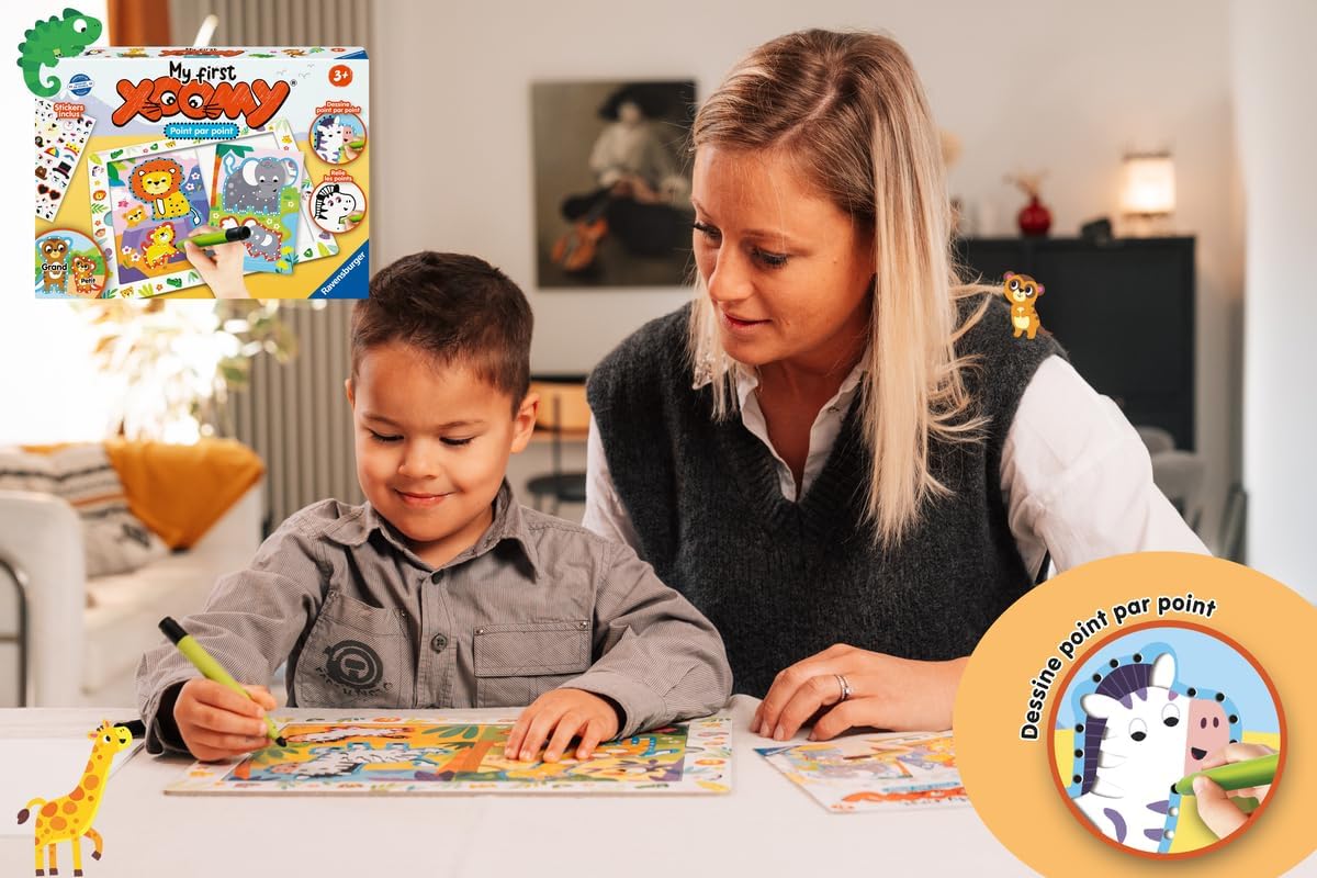 Detalle 2 de Ravensburger My First Xoomy – Point par Point, Mes Premiers Dessins (Safari) – Dès 3 Ans