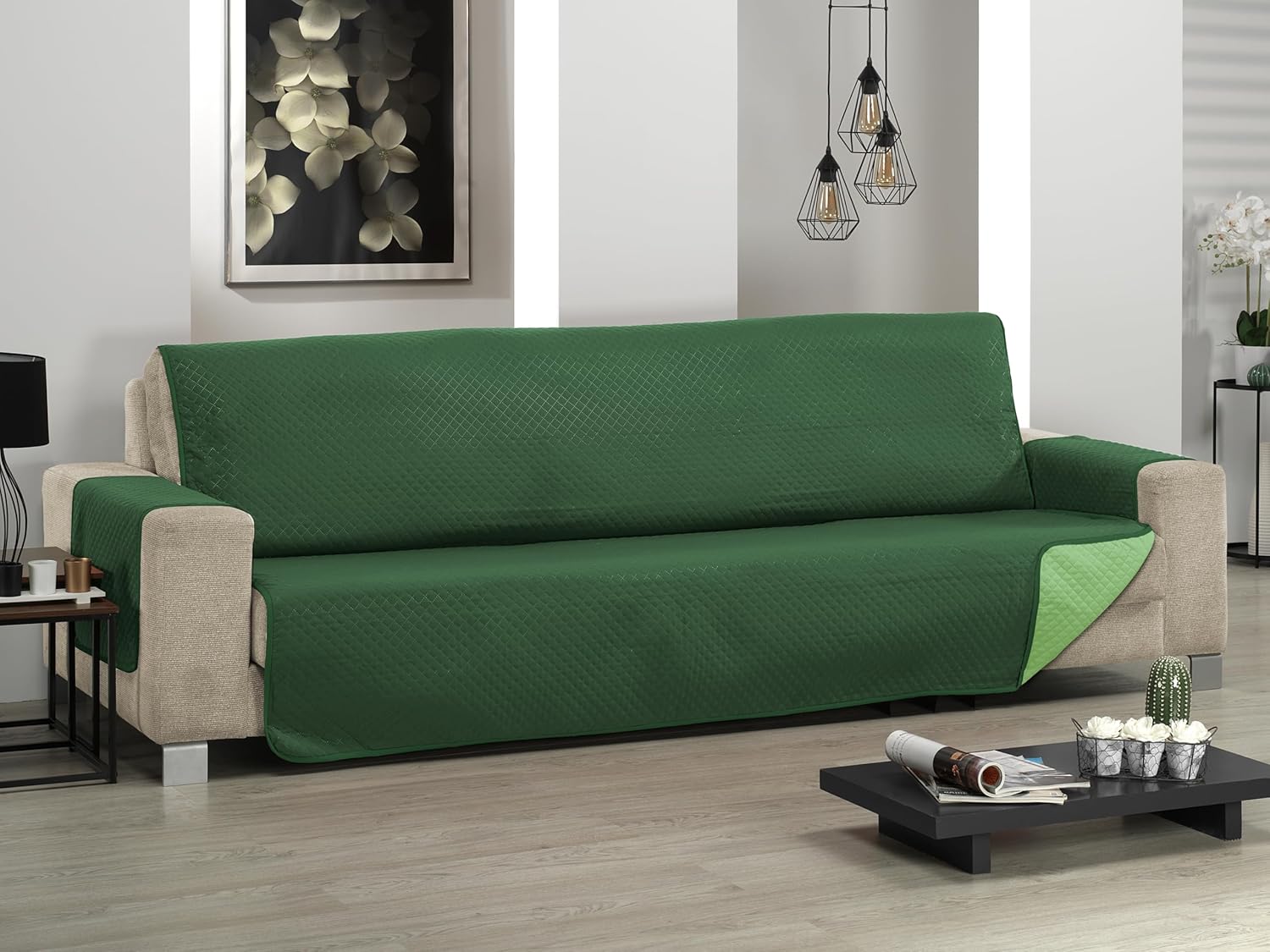 Thumbnail 1 de Martina Home Diamond Copridivano imbottito 2 Posti – Verde/bottiglia