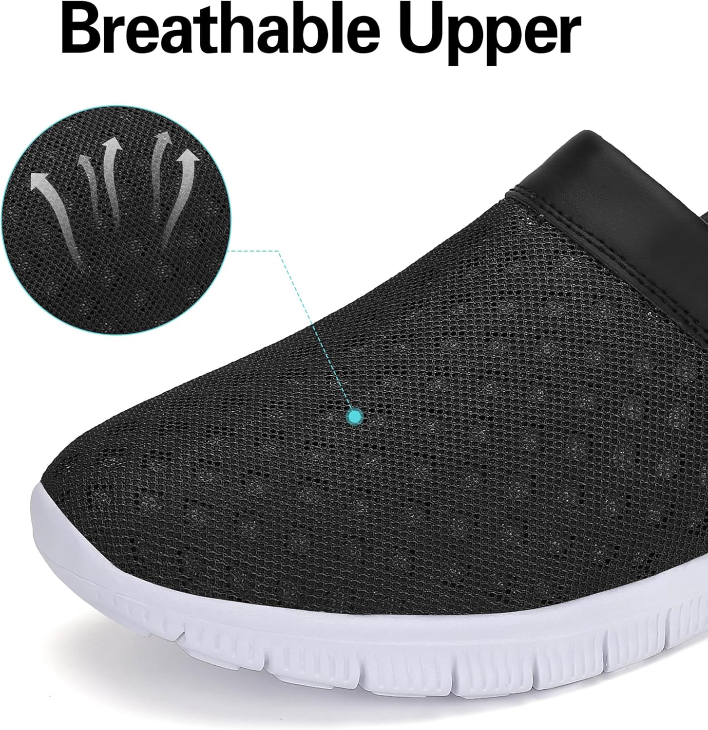 Detalle de SAGUARO Unisex Clogs Sommer Hausschuhe – Leicht, atmungsaktiv, Schwarz, Größen 36–48