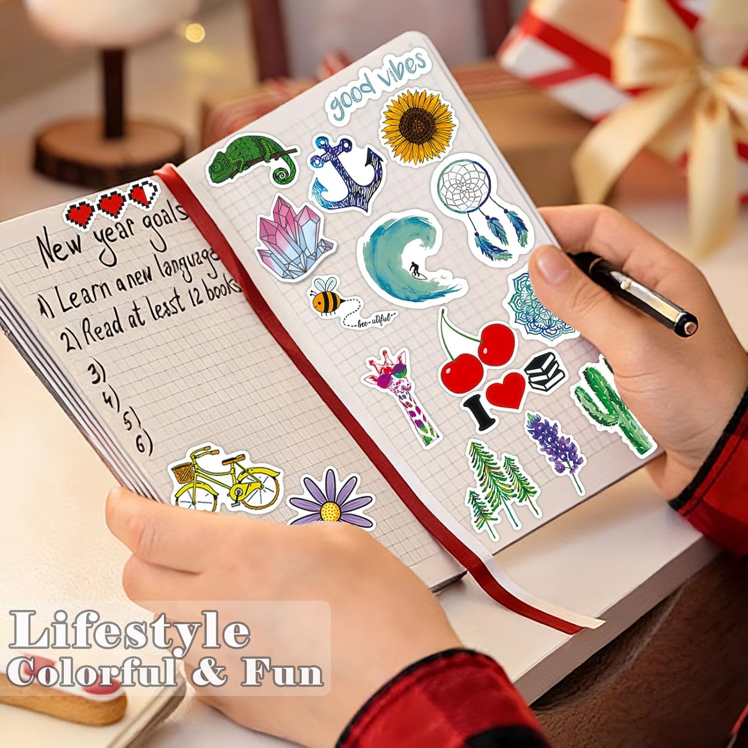 Thumbnail 3 de 300 Pcs Cute Coloured Stickers — Waterproof Vinyl Stickers 🎨