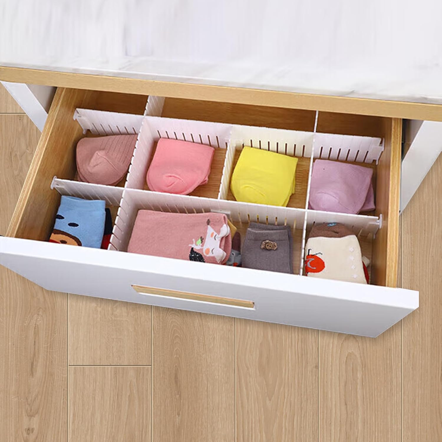 Detalle 2 de Tomoyuki 24pcs Adjustable Drawer Dividers – 32 x 7 cm, Plastic Drawer Organiser Set