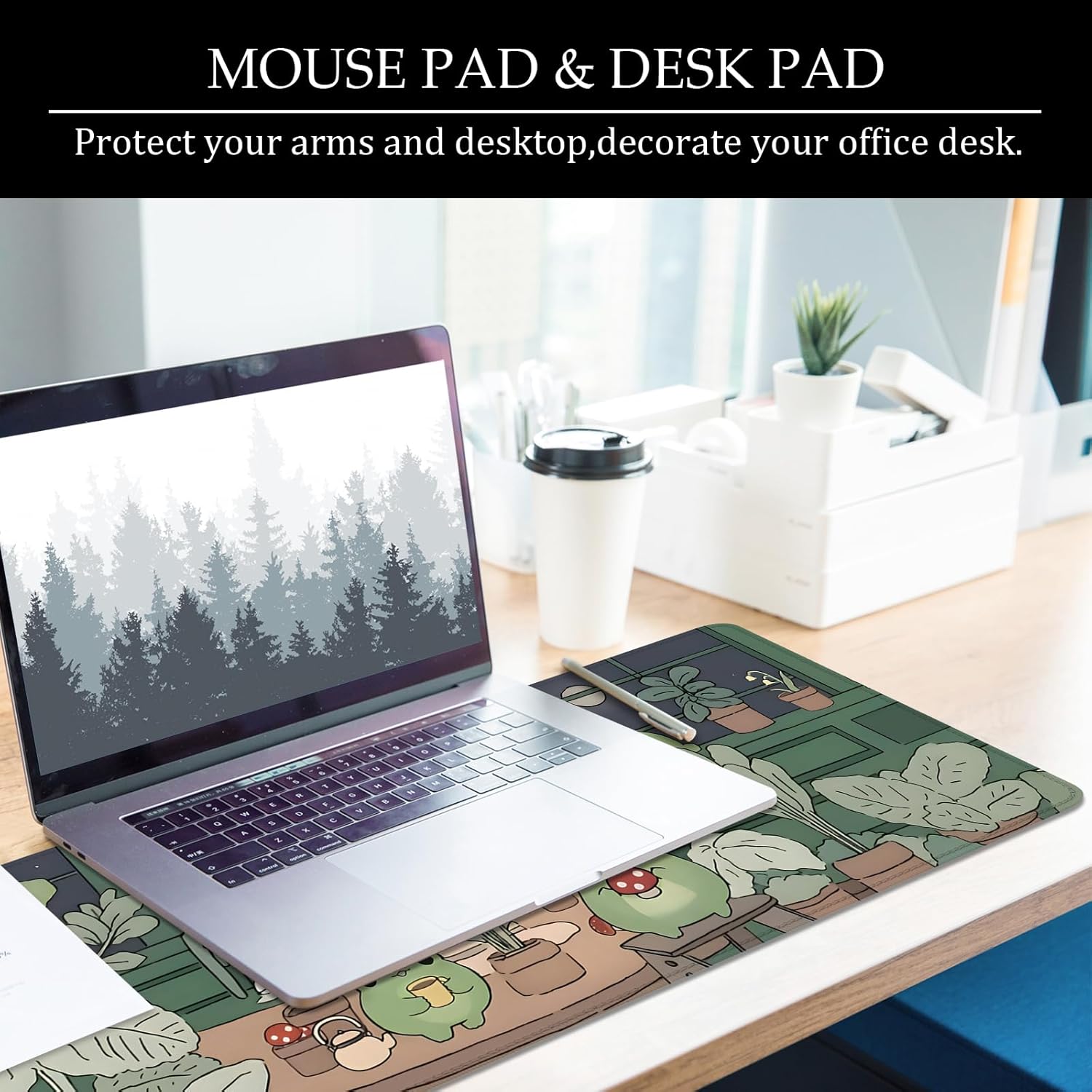 Detalle de WYDUCVI Green Frog XL Desk Pad – Large 80x30 cm Gaming Mouse Mat