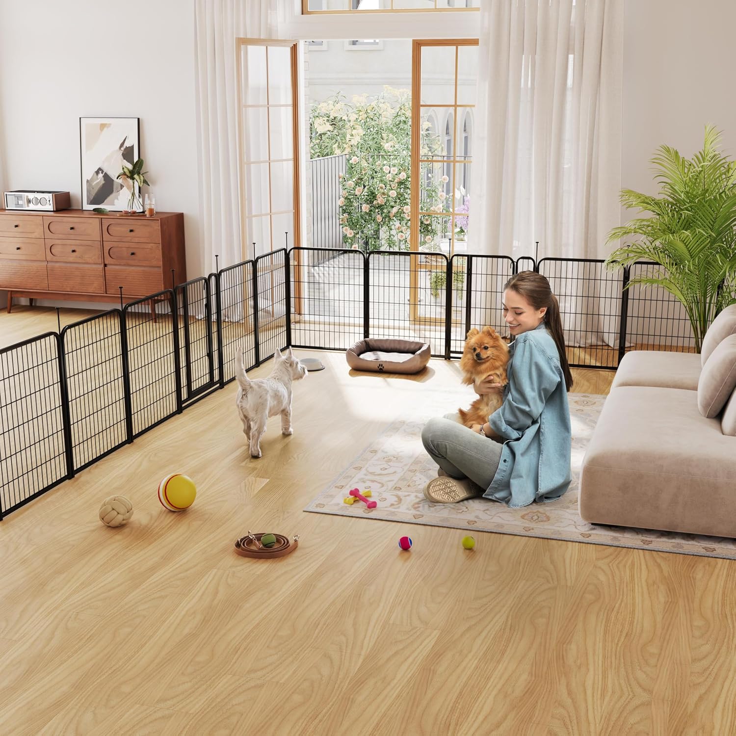 Detalle 2 de Welpenlaufstall 8-teilig 80 cm für Hunde