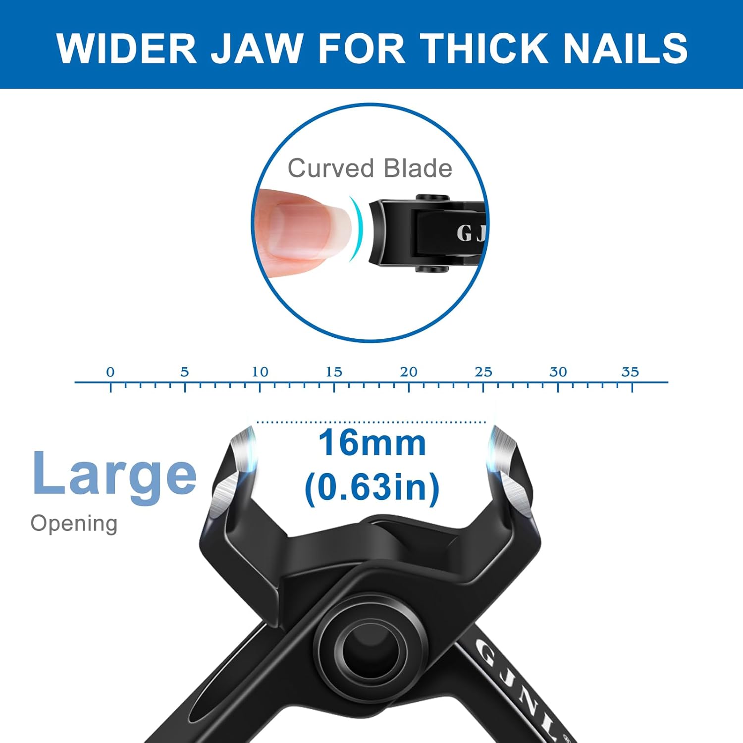 Detalle 2 de Nail Clippers 16mm Wide Jaw for Thick Toenails ✂