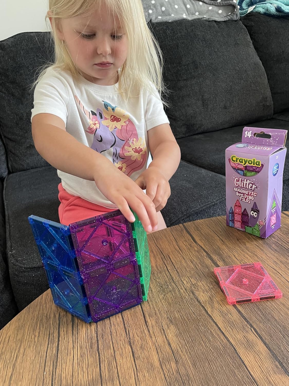 Thumbnail 5 de CreateOn Crayola Magnetic Tiles: 14-Piece Glitter Building Set for Kids