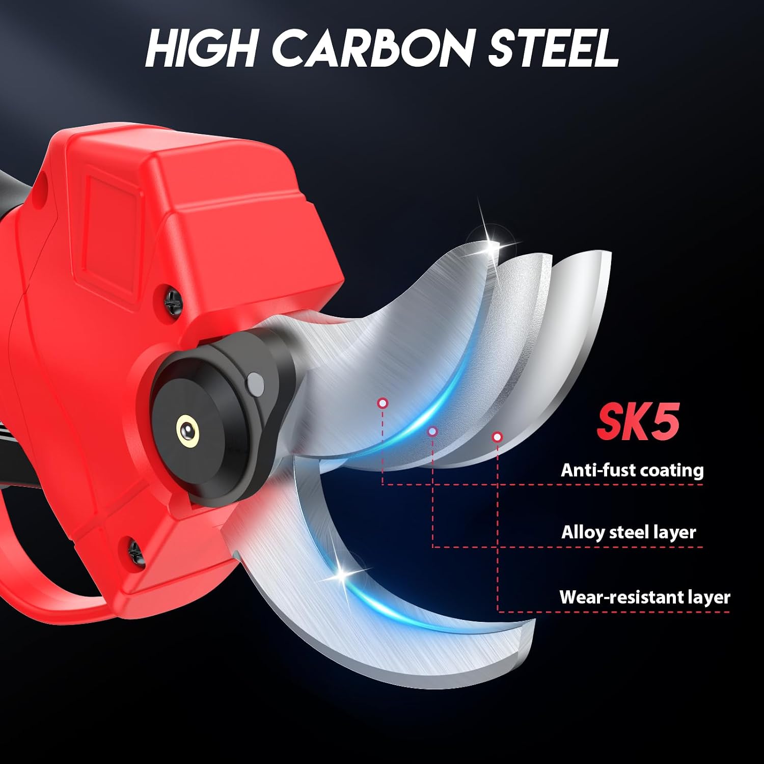 Detalle 1 de MODOFO Electric Pruning Shears, 1.4-Inch Cordless, Brushless Motor, LCD Display