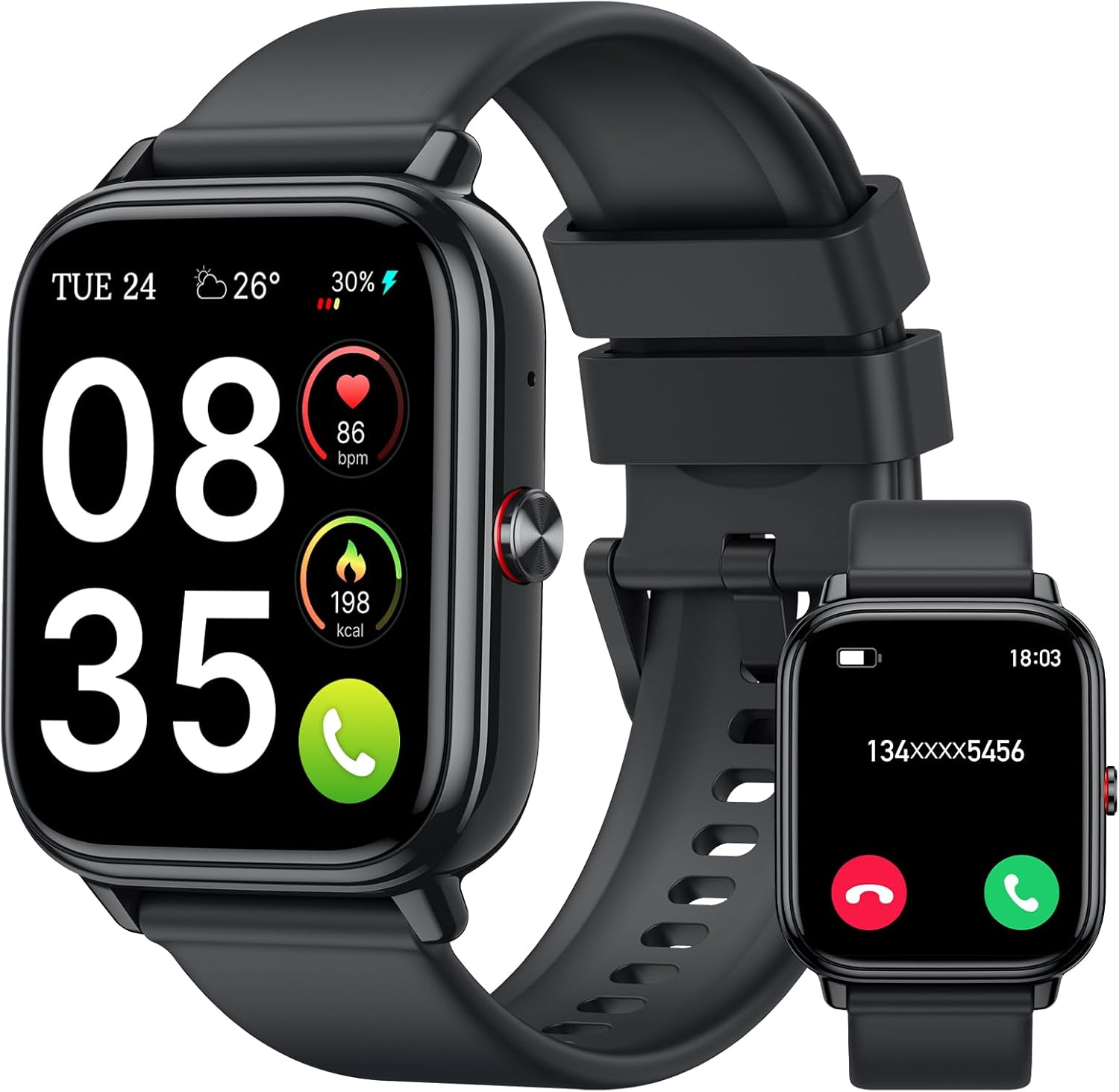 Smartwatch Uomo Donna 1,83 HD con Chiamate Bluetooth, 110+ Modalità Sportive e Batteria da 1000 mAh