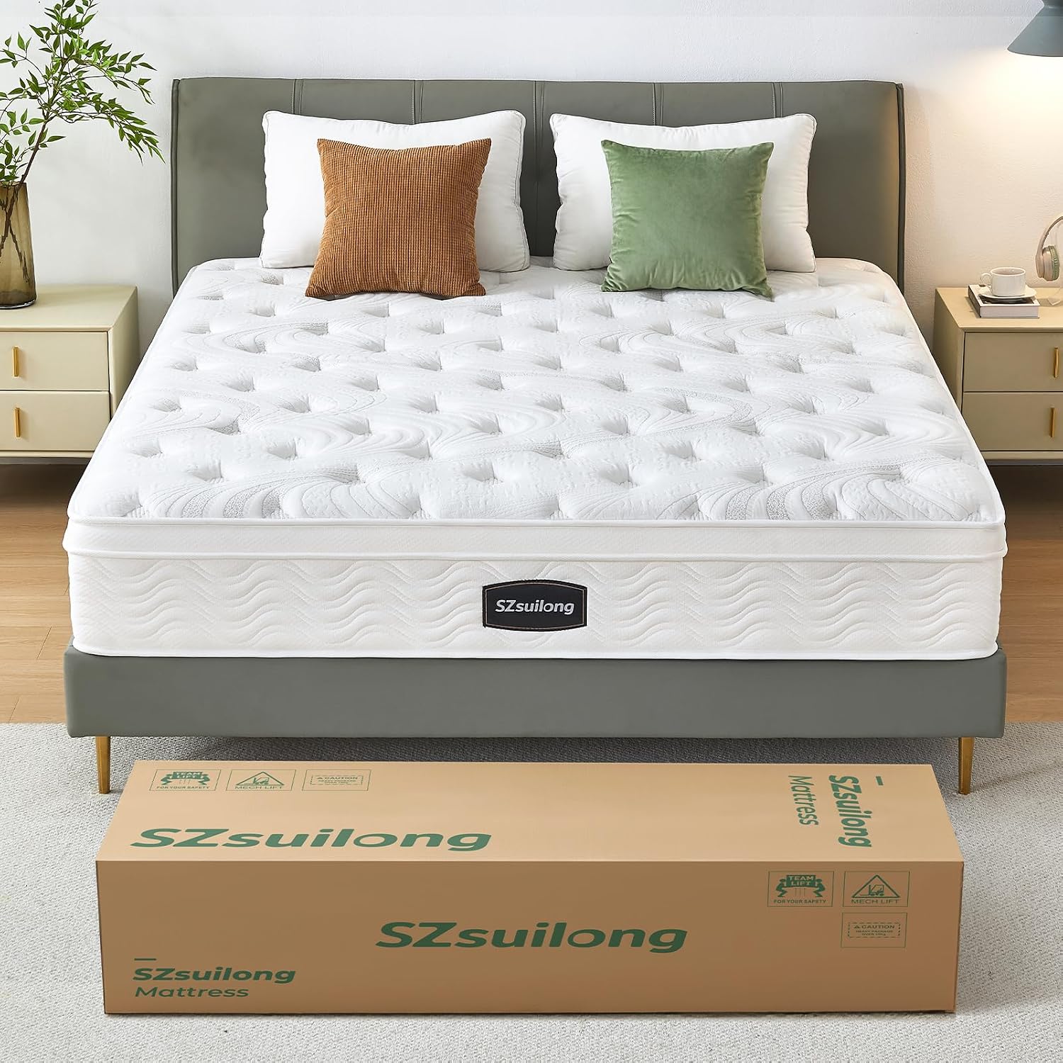 Detalle de SZsuilong 3ft Single Memory Foam Hybrid Mattress with Dual Edge Support